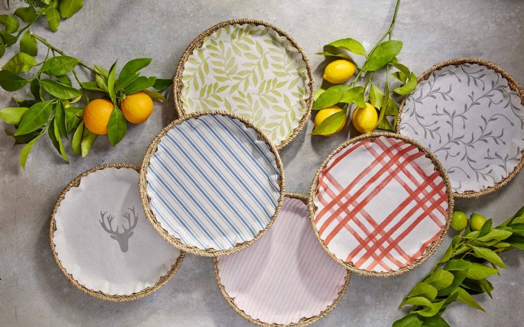 Woven Seagrass Plates with Parchment Liners